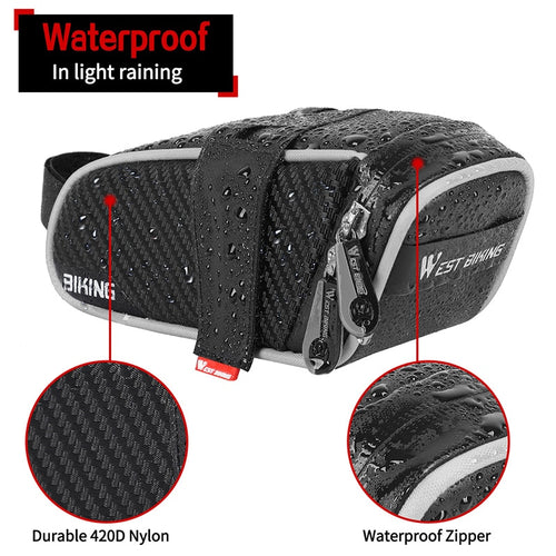 Load image into Gallery viewer, Waterproof Bicycle Saddle Bag MTB Road Bike Saddlebags Reflective Striped Bicycle Tool Holder Bag MTB Accessories
