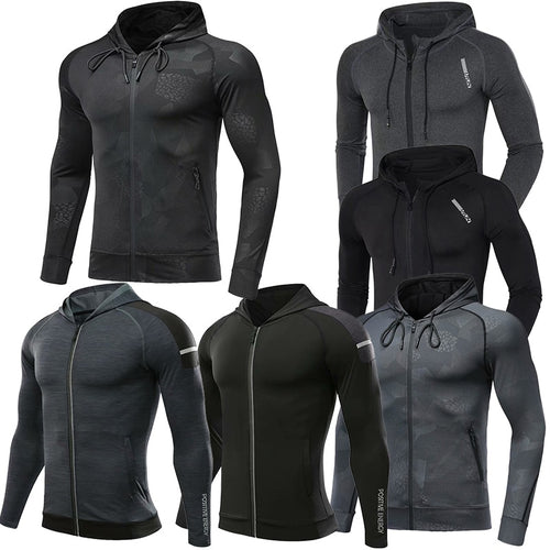 Load image into Gallery viewer, Men Brand Hoodies Gym Sport Running Training Fitness Bodybuilding Sweatshirt Outdoor Sportswear Male Hooded Jacket MMA Dry Fit
