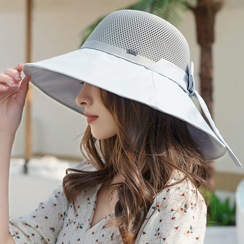 Load image into Gallery viewer, Summer Hats For Women Fashion Hollow Straw Hat  Bow Design Sun Hat Travel Beach Sun Cap
