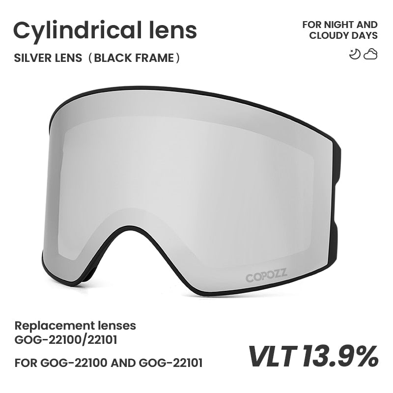 22101 and 22100 Ski Goggles Magnetic Replacement Lenses Spherical lens and Cylindrical lens