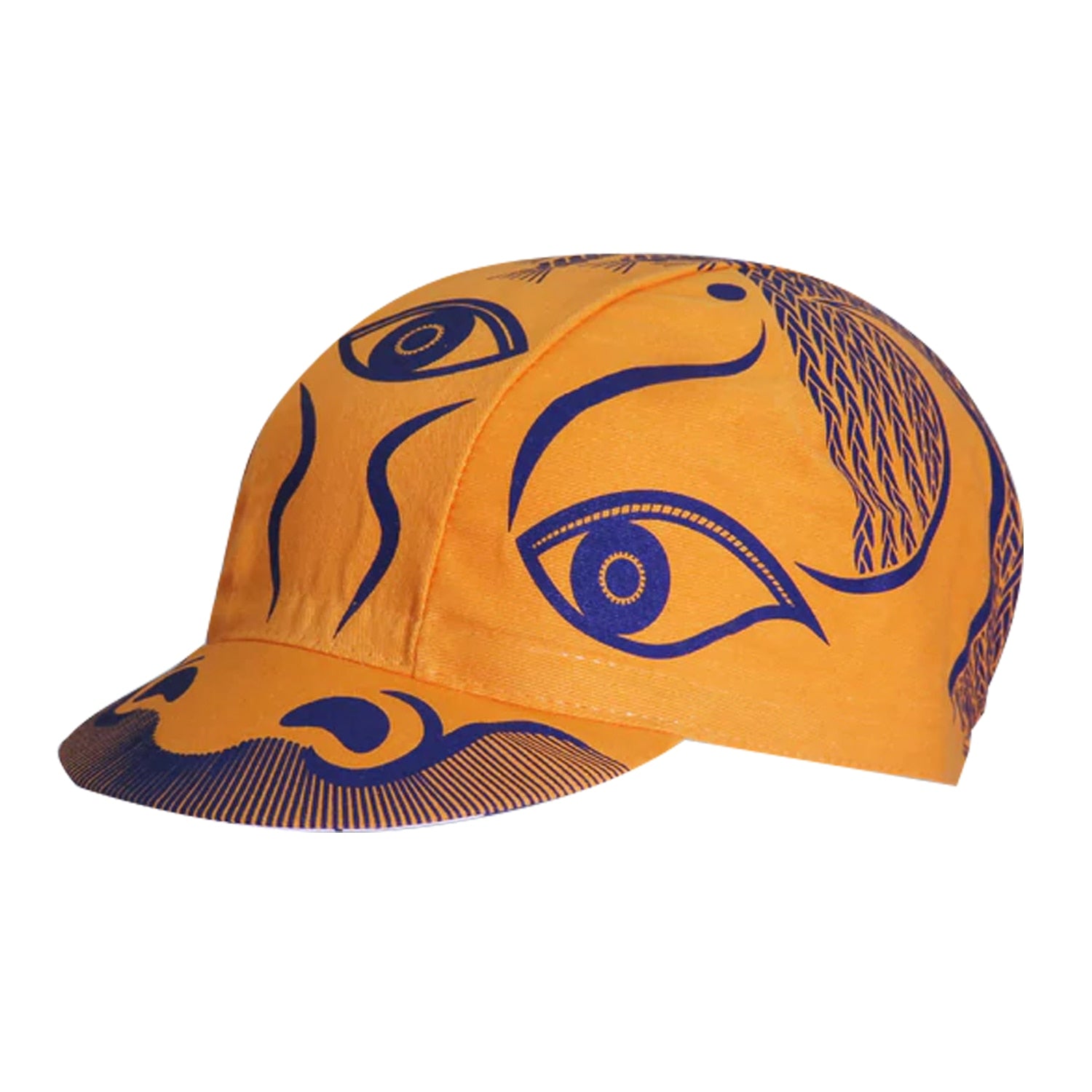 Light Yellow Three Eyes Long Beard Monster Fish Polyester Cycling Caps Outdoor For Bicycle Summer Hat Quick Dry Breathable