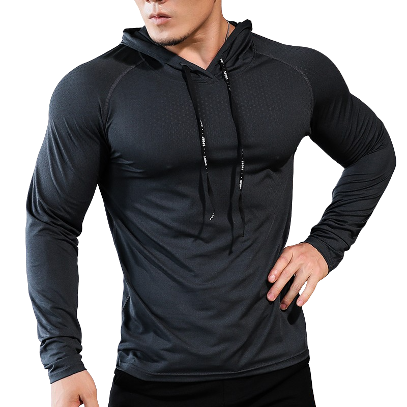 Mens Fitness Tracksuit Running Sport Hoodie Gym Joggers Hooded Outdoor Workout Athletic Clothing Muscle Training Sweatshirt Tops