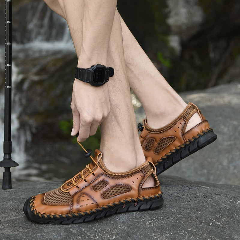 Men's Casual Shoes Summer Breathable Mesh Sneakers Sole Non-Slip Men's Walking Shoes Outdoor Fashion Wading Men Shoes Size 38-48