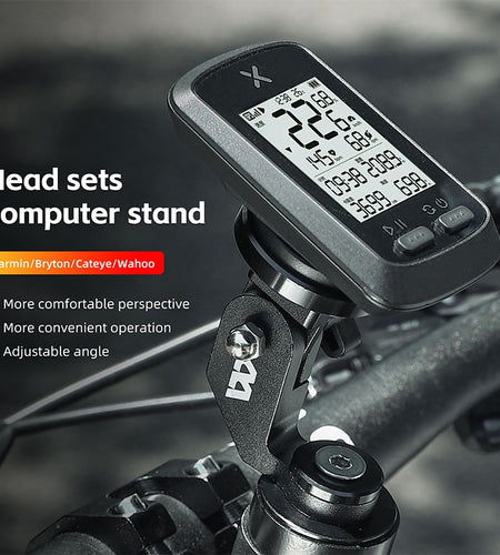 MTB Stem Mount Cycling Computer Bracket Aluminum Alloy 180 Adjustment Cartridge Head Sets Speedometer Garmin Adapter