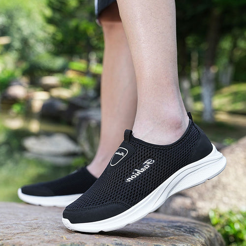 Load image into Gallery viewer, Summer Mesh Men Shoes Light Trend Casual Shoes Breathable Couple Flats Sneakers Men Vulcanized Shoes Zapatillas Hombre Size 47
