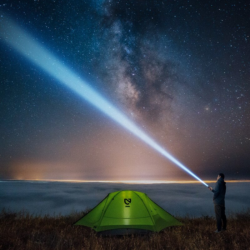 Powerful Outdoor Portable Led Flashlight Telescopic Zoom Long Range Spotlight USB Rechargeable Camping Hiking Light