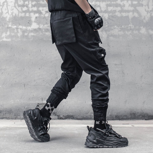 Load image into Gallery viewer, Tactical Functional Cargo Pants Joggers Men Zipper Multi-pocket Trousers Spring Hip Hop Streetwear Harem Pant Black WB717
