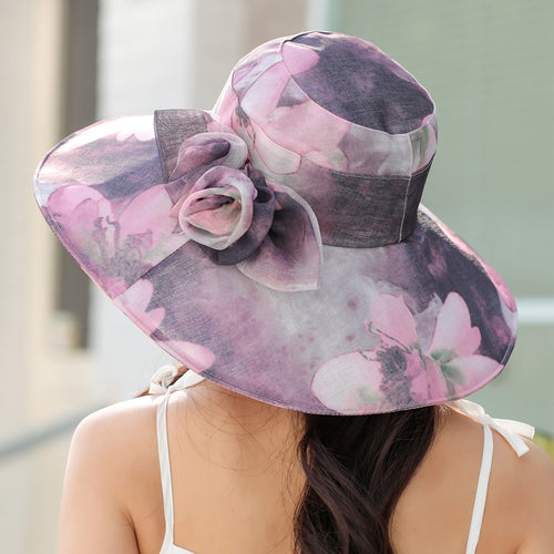 Load image into Gallery viewer, Summer Sun Hats For Women Fashion Bow Flower Design Beach Hat Outdoor Female Travel Cap
