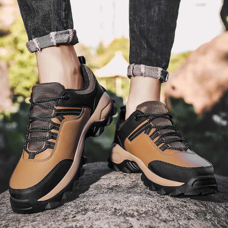Men Leather Shoes Sneakers Trend Breathable Casual Shoes Outdoor Non-slip Hiking Shoes Brand Designer Men's Shoes Zapatos Hombre