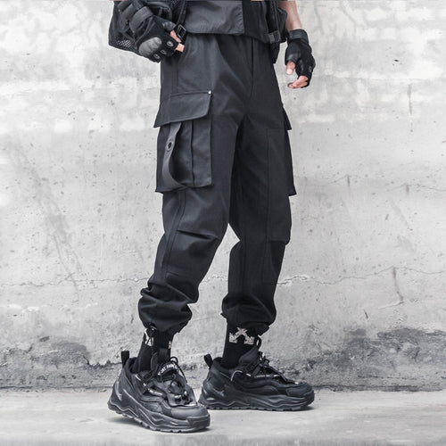 Load image into Gallery viewer, Tactical Functional Cargo Pants Joggers Men Multiple Pockets Trousers Autumn Hip Hop Streetwear Harem Pant Black
