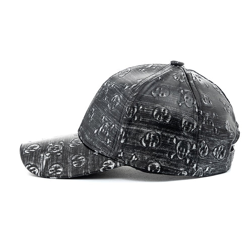 Load image into Gallery viewer, Unisex Leather Cap Skull Design Baseball Cap Men Women Adjustable Casual Outdoor Streetwear Sports Hat
