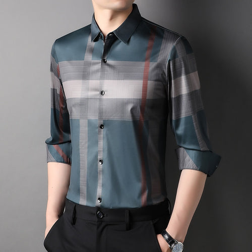Load image into Gallery viewer, Top Grade Luxury Slim Fit Striped Designer Trending Shirts For Men Brand Fashion Shirt Long Sleeve Casual Clothes
