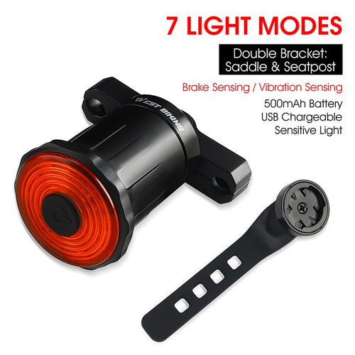 Load image into Gallery viewer, Waterproof Smart Bicycle Light Auto Brake Sensing MTB Road Bike Rear Light LED Flashlight USB Charging Lamp Cycling Taillight
