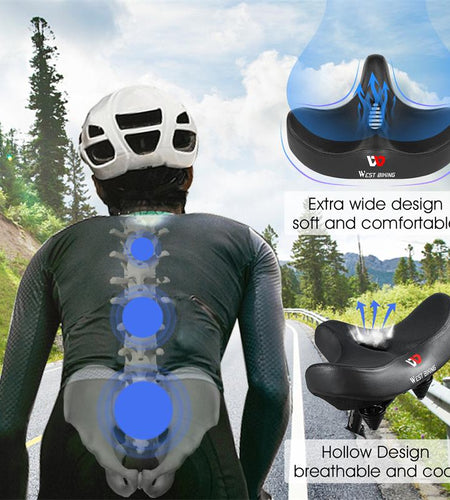 Ergonomic Soft Bicycle Saddle Widen Thicken Long Distance Riding Cushion Mountain MTB Road Bike Saddle Breathable Cycling Seat