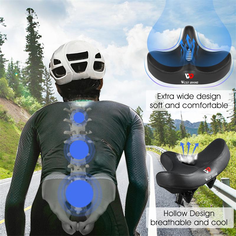 Ergonomic Soft Bicycle Saddle Widen Thicken Long Distance Riding Cushion Mountain MTB Road Bike Saddle Breathable Cycling Seat