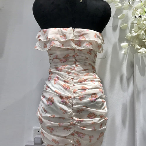 Load image into Gallery viewer, Hit Color Print Dresses For Women Strapless Sleeveless High Waist Hollow Out Summer Dress Female Fashion Clothing
