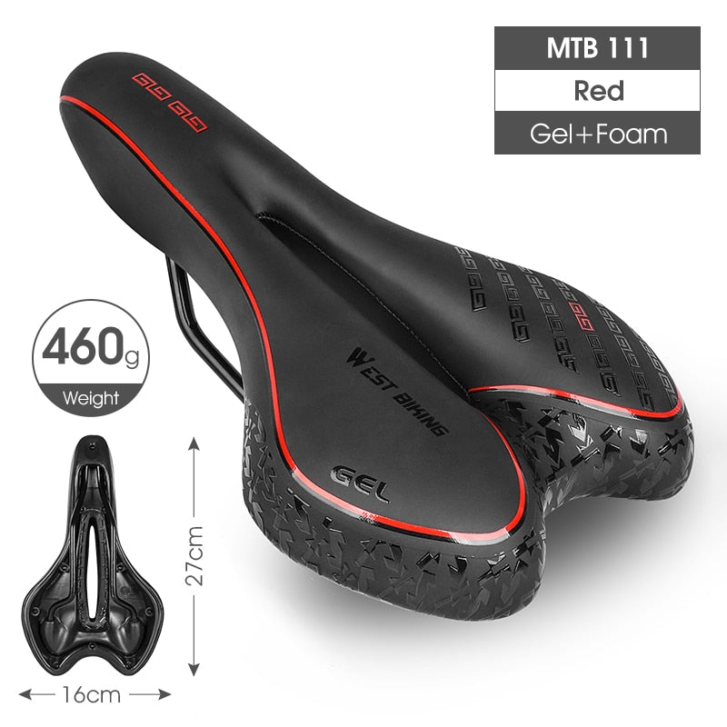 MTB Gel Comfort Bicycle Saddle Foam Road Bike Painless Seat PU Leather Versatile Cycling BMX Saddle Bicycle Parts