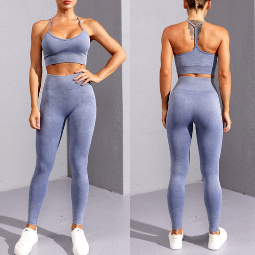 Load image into Gallery viewer, 1/2 Pieces Yoga Set Fitness Sports Bra Leggings Gym Set Women Zipper Crop Top Workout Clothes for Women Outfits  Active Wear

