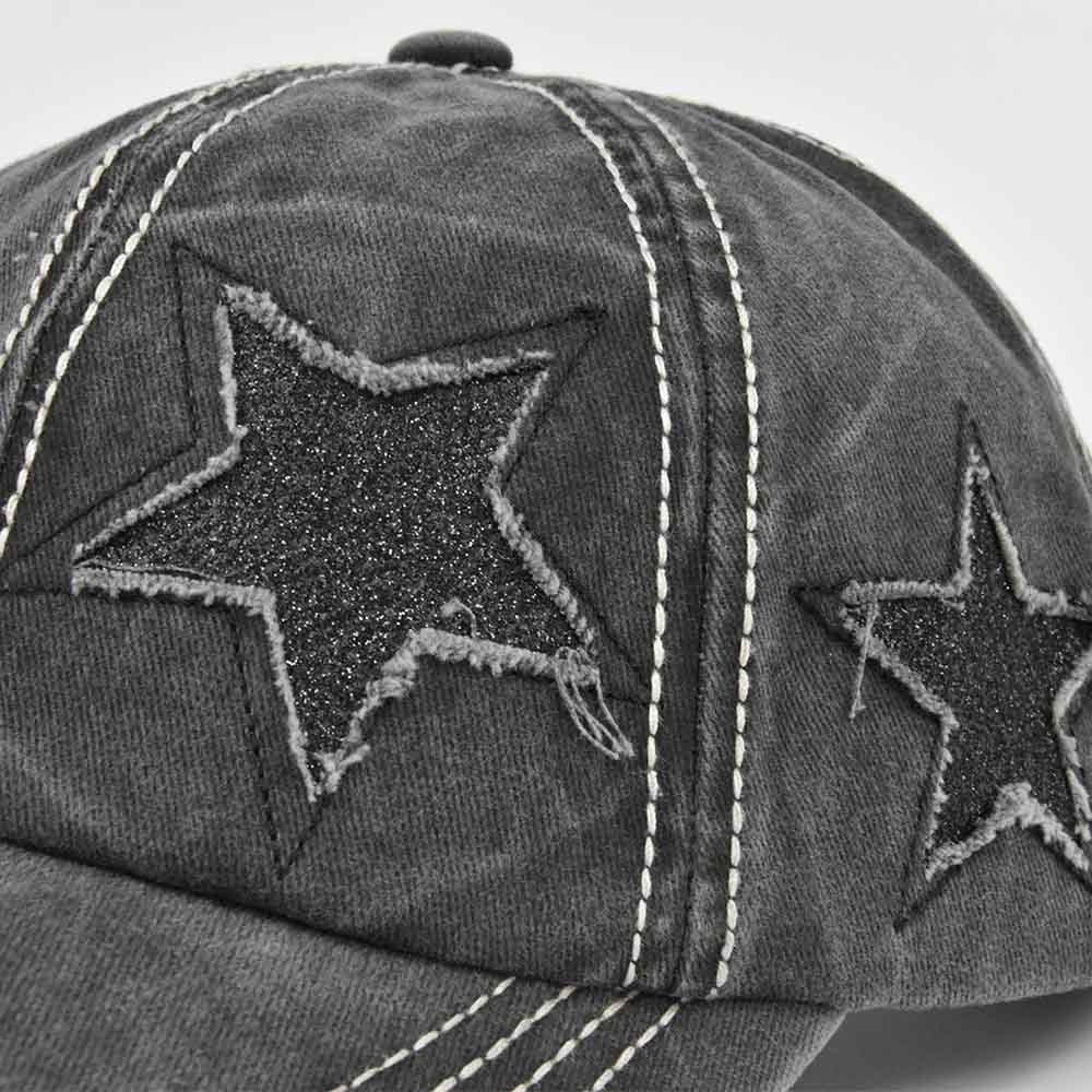 Hole Star Baseball Cap Spring Sunhat Washed Girls Women Cotton Snapback Caps Fashion Hip Hop Vintage Female Ponytail Hat