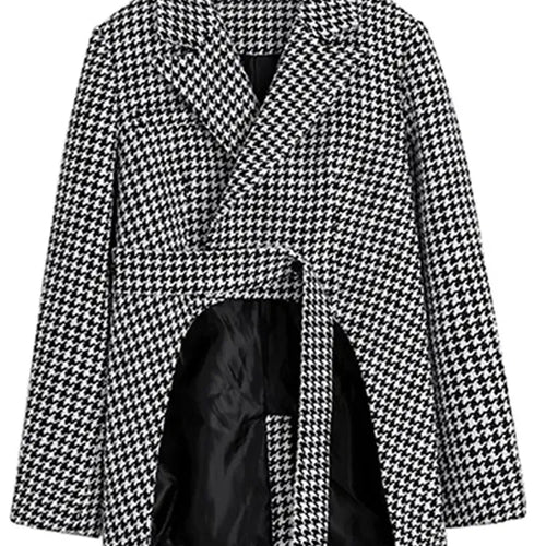 Load image into Gallery viewer, Hit Color Plaid Blazers For Women Notched Colllar Long Sleeves Patchwork Binding Loose Blazer Female Fashion
