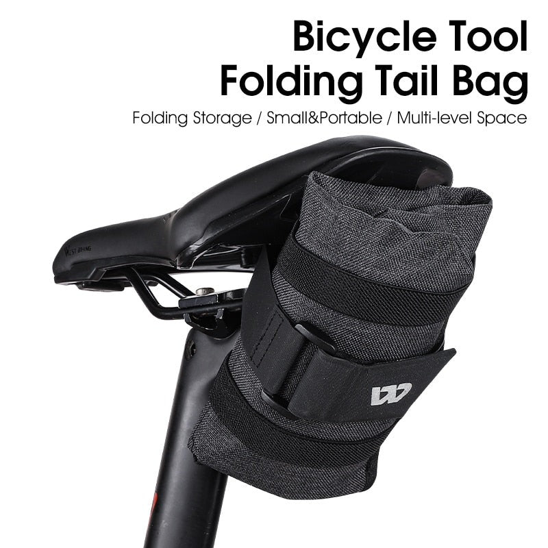 Portable Bicycle Tool Kit Storage Bag Durable Top Tube Frame Saddle Bag MTB Road Burrito Pack Cycling Accessories