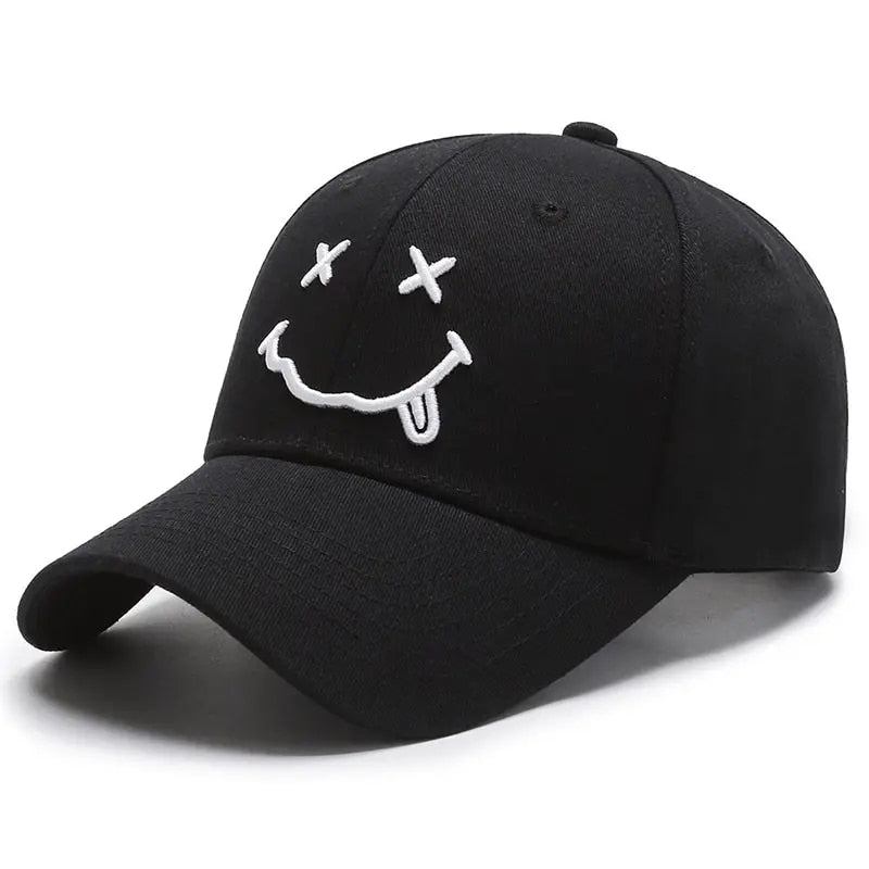 Men Women Smile Face Embroidery Baseball Caps Cotton Adjustable Snapback hats Hip Hop Trucker Cap summer Outdoor Sun hat Dad Hat
