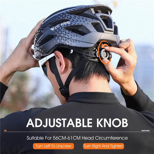 Load image into Gallery viewer, MTB Cycling Helmet Lightweight Electric Bike Goggles Helmet Triathlon Racing Bike Safety Helmet With LED Rear Lights
