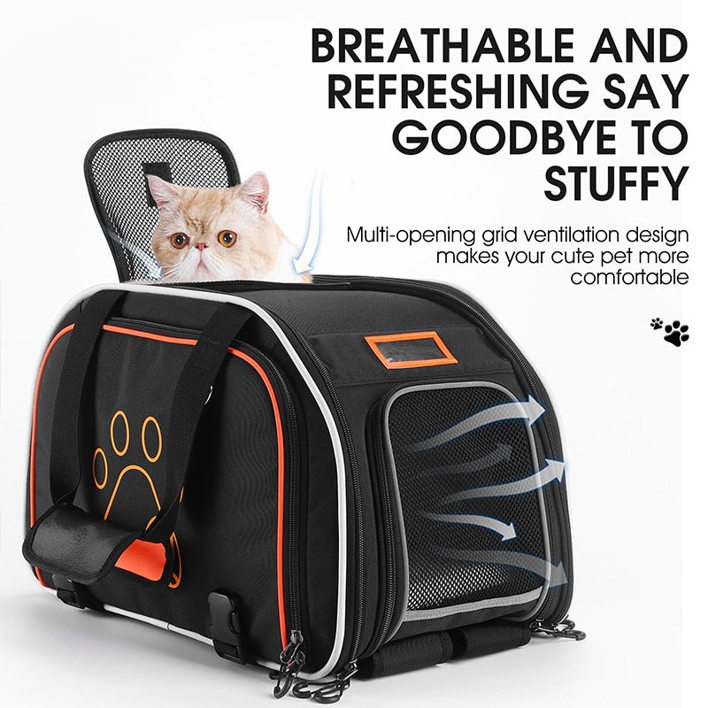 Multifunctional Bicycle Trunk Pet Bag Foldable Reflective Rear Bike Bag Travel Dog Cat Carrier Hand Shoulder Bag