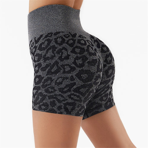 Load image into Gallery viewer, Summer Women High Waist Shorts Leopard Gym Training Short Seamless Push Up Shorts Fitness Leggings Sports Sexy Shorts A072
