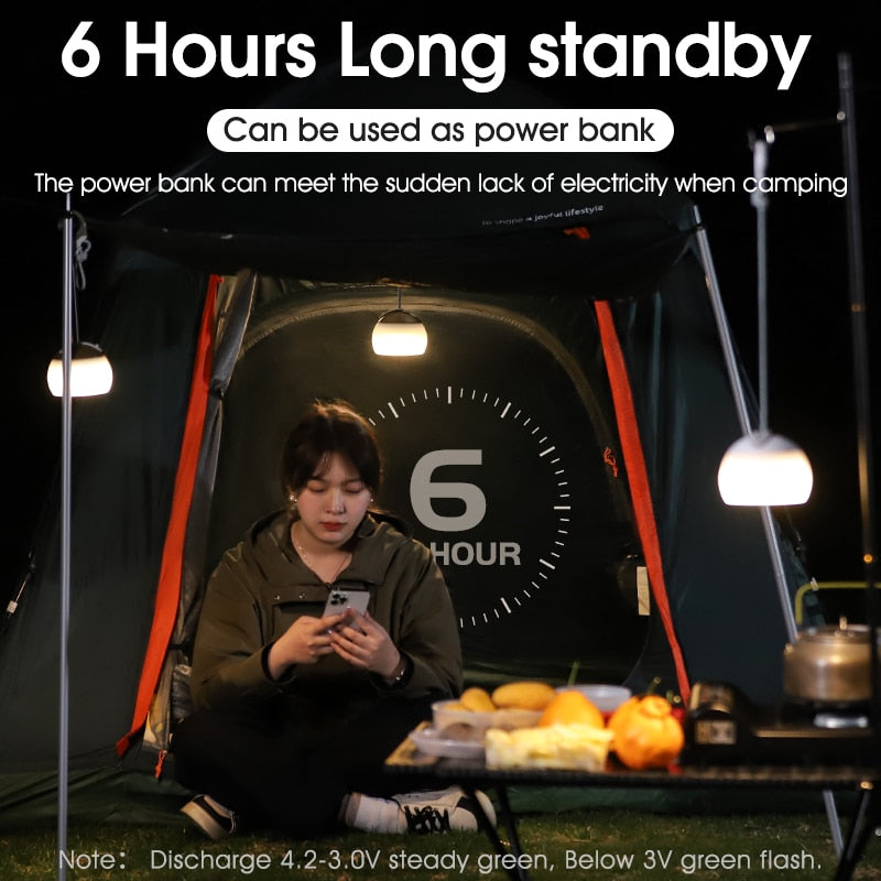 Portable Mini Camping Lights Rechargeable LED Outdoor Tourism Tent Hang Lamp Garden Mood Lantern Night Light Gadgets