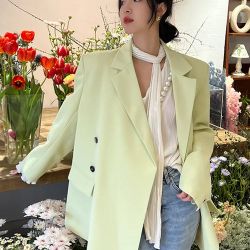 Load image into Gallery viewer, Asymmetrical Blazers For Women Notched Collar Long Sleeve Spliced Button Casual Autumn Blazer Female Fashion

