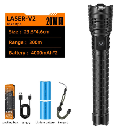 Load image into Gallery viewer, Tactical Flashlight Camping Hiking Telescopic Zoom Highlight Torch Power Bank Outdoor Hunting Survival Safety Hammer
