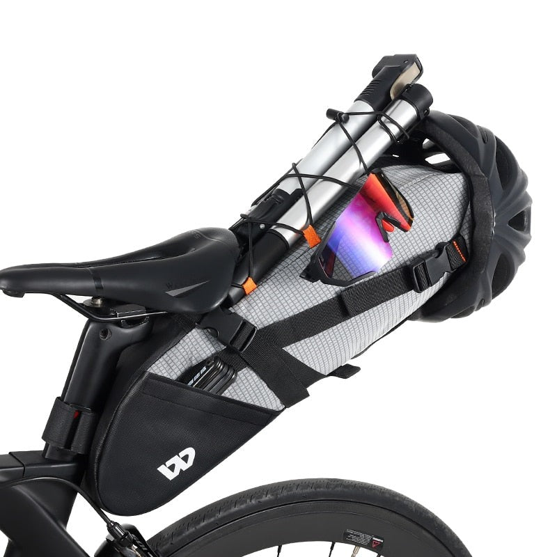 100% Waterproof Bicycle Saddle Bag 10L Foldable Under Seat Bike Bag Tools Pannier MTB Road Cycling Tail Rear Bag