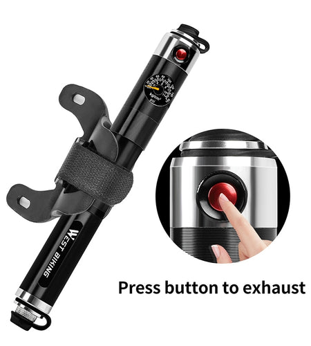 Portable Bike Pump High Pressure Gauge Hand Pump MTB Road Bicycle Accessories Schrader Presta Valve Cycling Pump