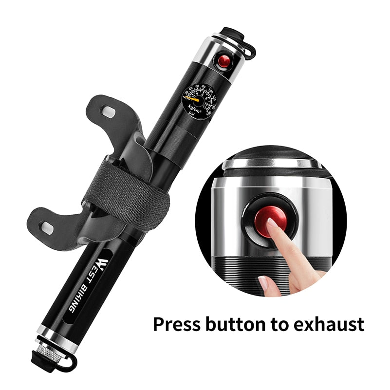 Portable Bike Pump High Pressure Gauge Hand Pump MTB Road Bicycle Accessories Schrader Presta Valve Cycling Pump