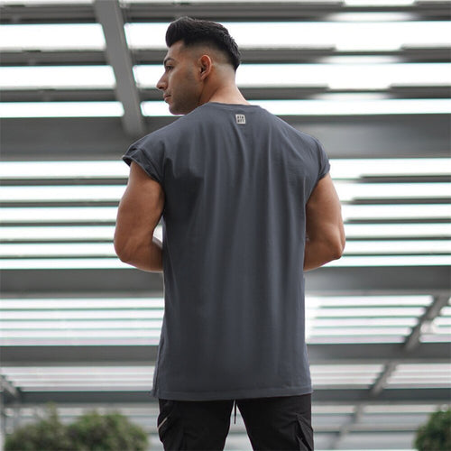 Load image into Gallery viewer, Cotton Casual T-shirt Men Gym Fitness Workout Slim Short Sleeve Shirt Male Bodybuilding Sport Tees Tops Summer Fashion Clothing
