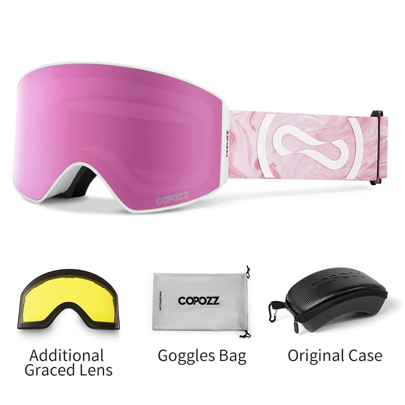 Magnetic Professional Ski Goggles UV400 Protection Anti-Fog Ski Glasses For Men Women Quick-Change Lens Snowboard Goggles