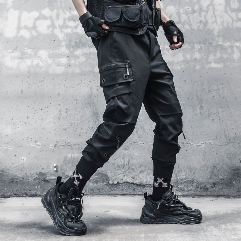 Hip Hop Harem Pants Autumn Tactical Multi-pocket Joggers Trousers for Men Elastic Waist Fashion Pant Streetwear Men