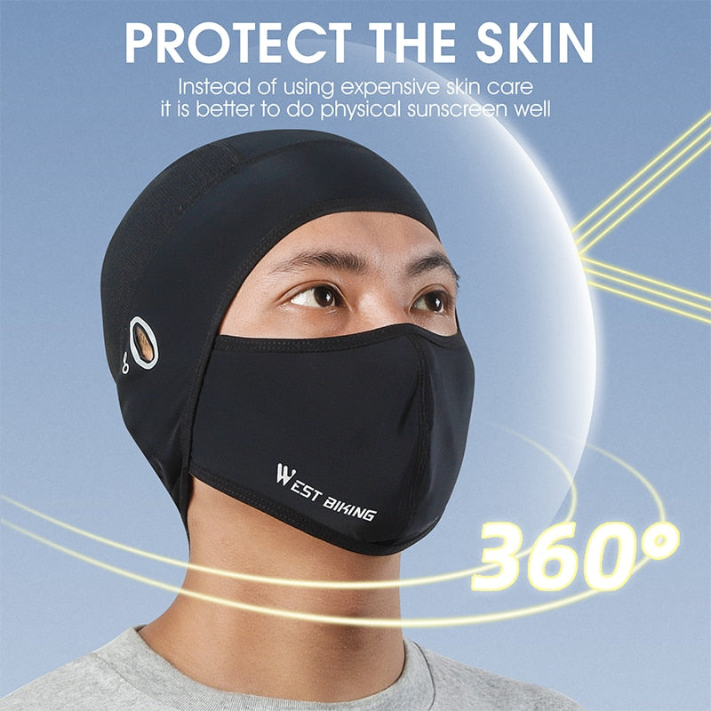 Summer Cycling Skull Cap Sun Protection Face Cover Anti-UV Headgear MTB Bike Motorcycle Men's Bicycle Helmet Liner