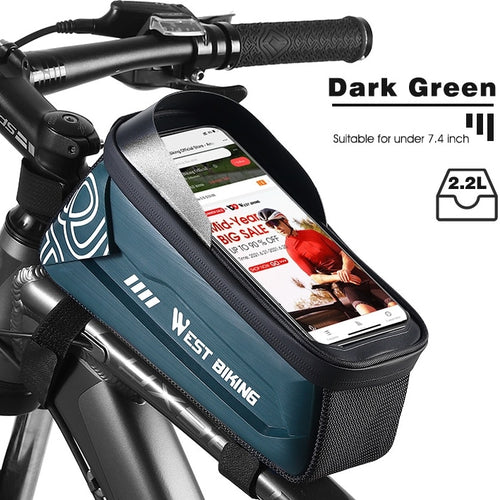 Load image into Gallery viewer, Bicycle Bag Front Frame MTB Bike Bag Waterproof Touch Screen Top Tube 6-7.2 Inch Phone Bag Case Cycling Accessories
