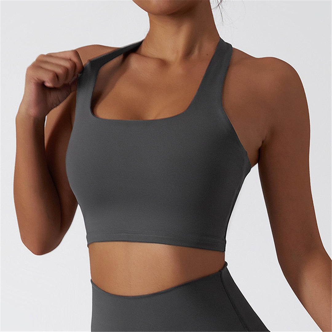 Women Yoga Bra Shockproof Push Up Sport Underwear Seamless Fitness Top Quick Drying Sexy Workout Sportswear Outfit Female A074B