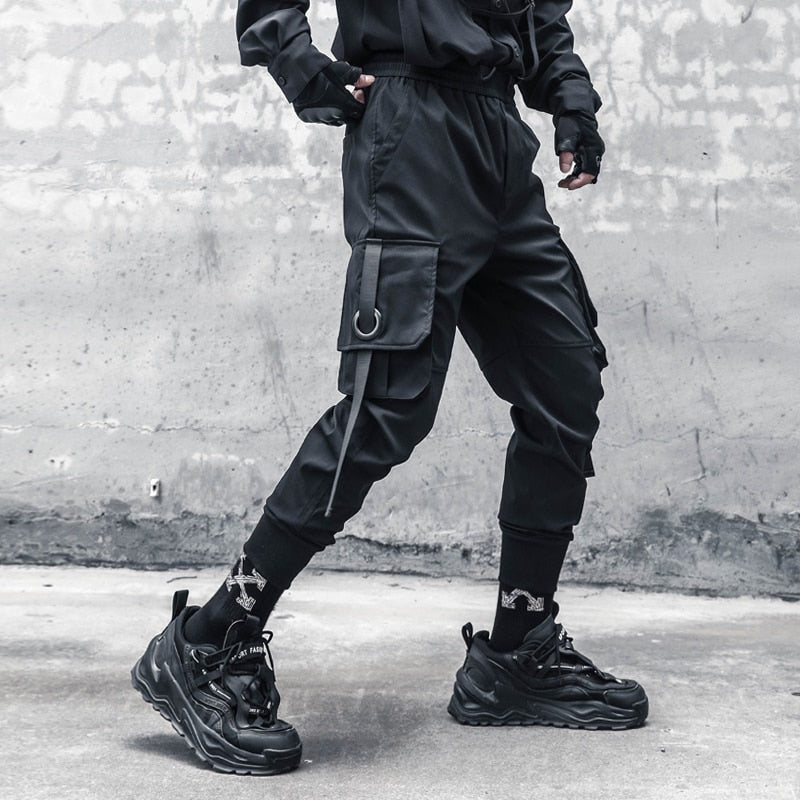 Hip Hop Harem Pants 2022 Autumn Tactical Multi-pocket Joggers Trousers for Men Elastic Waist Fashion Pant Streetwear Men