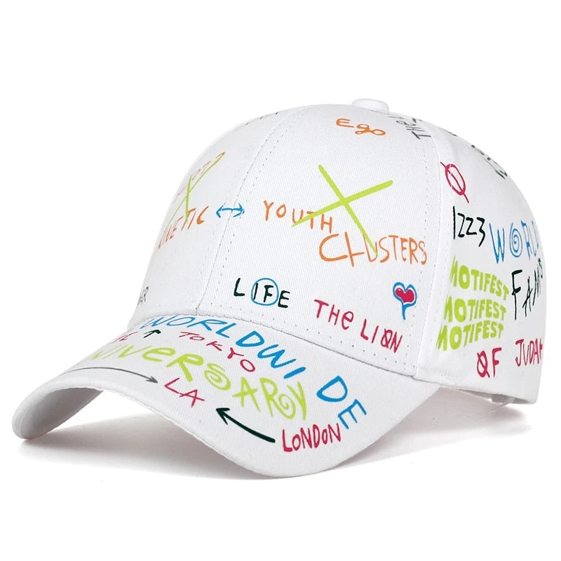 Fashion Graffiti printing baseball cap Spring summer outdoor leisure hat Adjustable hip hop street hats Unisex caps