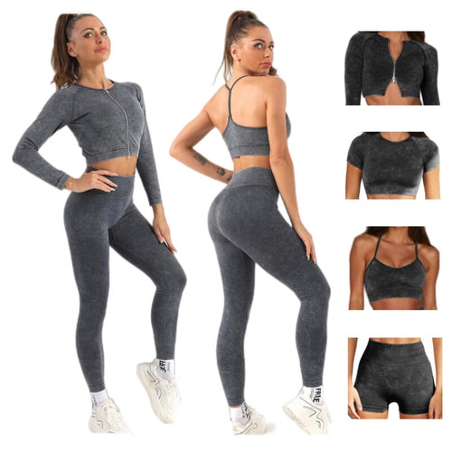 1/2/3 Pieces Gym Set Women Fitness Bra Active Wear Long Sleeve Crop To –  wanahavit
