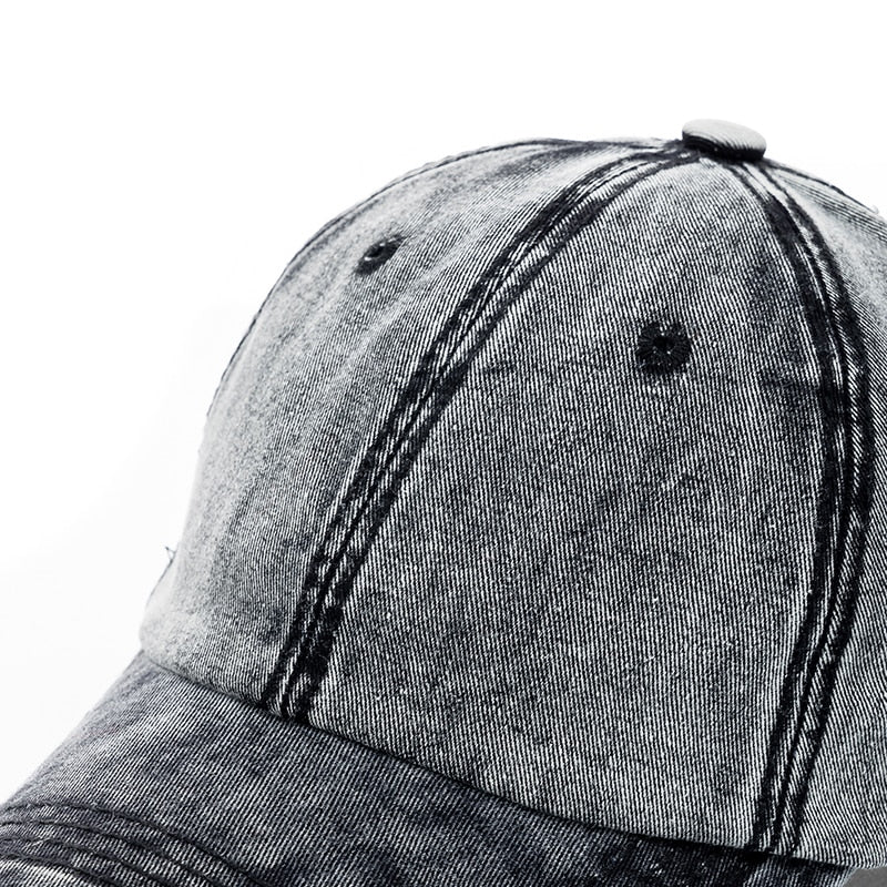 Unisex Washed Cotton Cap High Quality Denim Plain Baseball Cap Men Women Adjustable Casual Outdoor Streetwear Fashion Hat