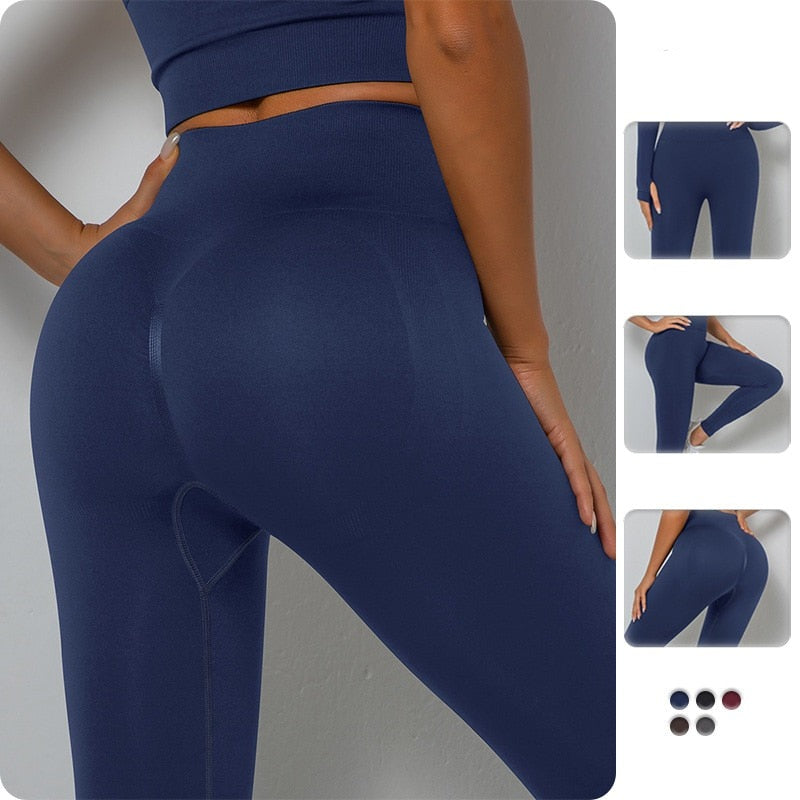 Women's Fitness Yoga Essentials Sweat-absorbent Breathable and Quick-drying Peach Hip Sweatpants leggings sport fitness  gym