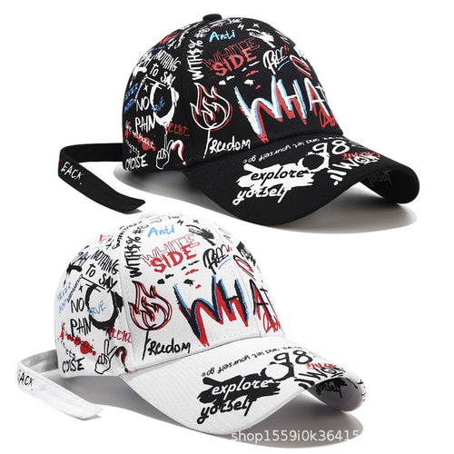 Load image into Gallery viewer, Graffiti Baseball Cap Fashion Personality Curved Summer Trendy Style Men and Women Personality Wild Cap Sun Hat
