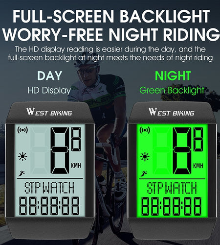 5 Language Bicycle Computer Waterproof Wireless Wired Cycling Odometer Auto Wake & Sleep Bike Speedometer Stopwatch