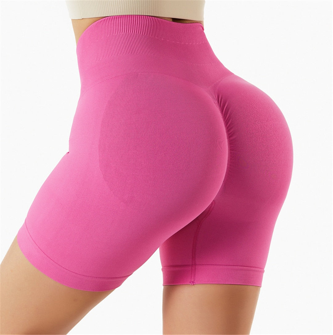 6 Colors High Waist Yoga Short Women Seamless Gym Running Shorts Push Up Scrunch Butt Sports Shorts Yoga Clothing Female A085