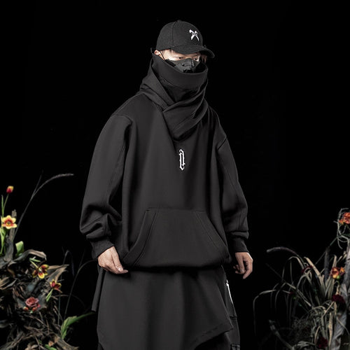 Load image into Gallery viewer, Double Neckline Hoodie Techwear Harajuku Men Hoodies Hip Hop Streetwear Pullover Sweatshirts Oversize
